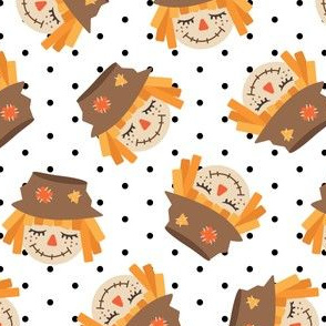 Cute Scarecrows - black polka dots - fall - LAD19