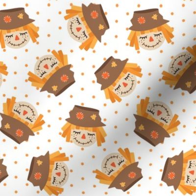 Cute Scarecrows - orange polka dots - fall - LAD19