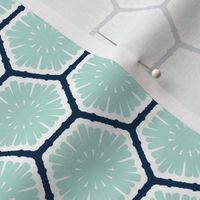 Gracy Floral Hexagon-Seafoam 