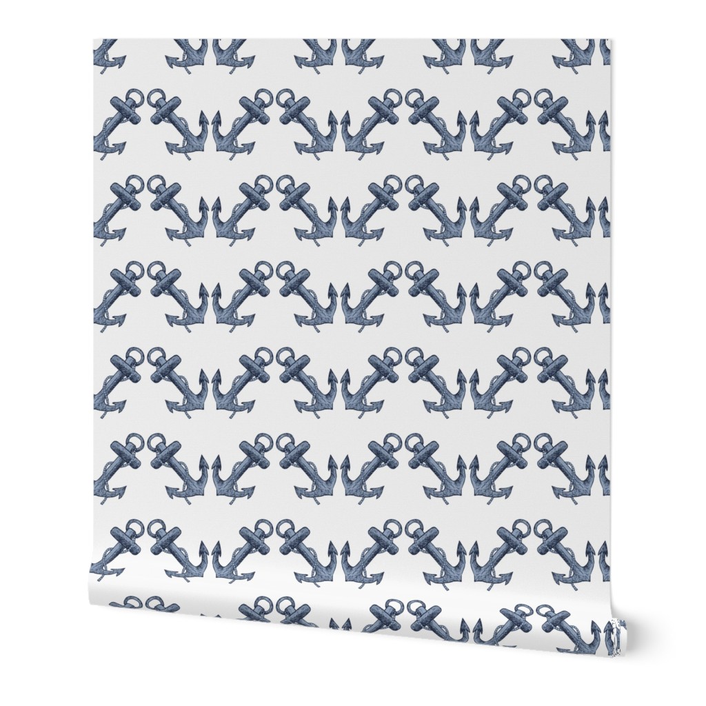 chevron anchors - light blue on white