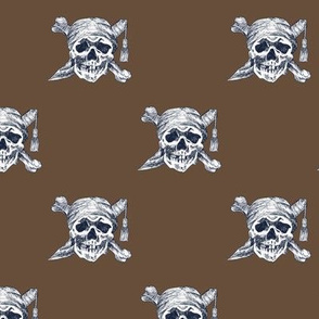 pirate skulls - brown