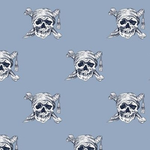 pirate skulls - light blue