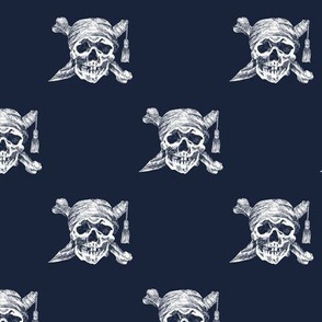pirate skulls - dark blue