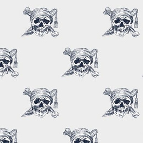 pirate skulls - white