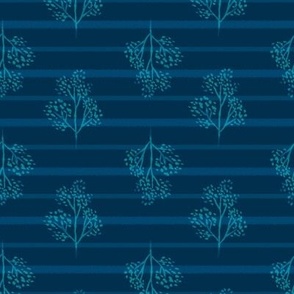 Blue Stripes Damask