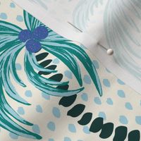 tropical palms - light blue dotted background