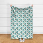 tropical palms - light blue dotted background