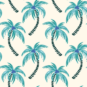 tropical palms on cream background