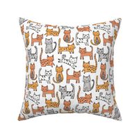 Cats with Stripes Orange on white