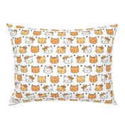 Orange Cat Cats  Faces with Bows and Hearts