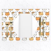 Orange Cat Cats  Faces with Bows and Hearts