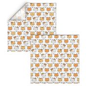 Orange Cat Cats  Faces with Bows and Hearts