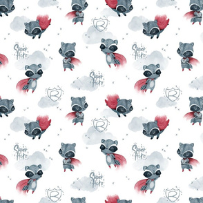 Raccoon Hero white SMALL