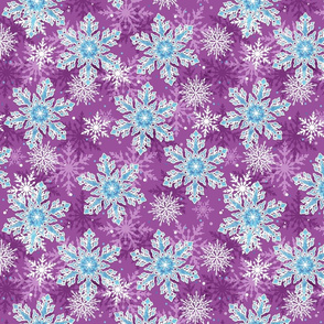 Purple Blue Snowflake Pattern Winter