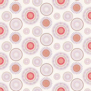 Suzani inspired variation pink circles