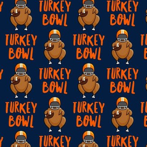 Turkey bowl - Blue - Turkey with football - LAD19