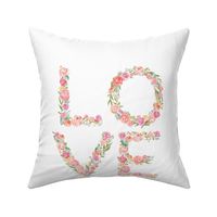 Floral LOVE Pillow Front - Fat Quarter size