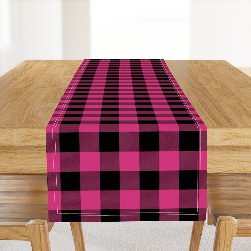 Buffalo Plaid (2”) Black + Hot Pink