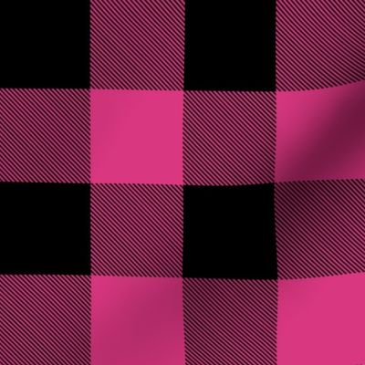 Buffalo Plaid (2”) Black + Hot Pink