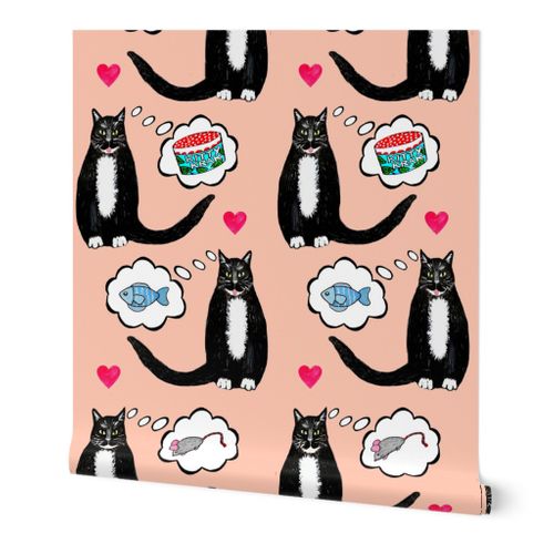 Tuxedo Cats Dreaming Of Catnip And Toys Spoonflower,Small Bathroom Ideas