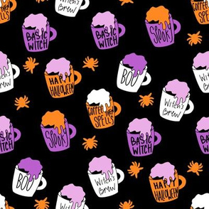 witches brew - witch coffee, halloween, pumpkin spice fabric, witch fabric