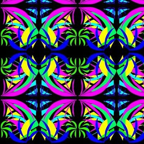 Tropical Rainbow Fronds Terrace Tiles