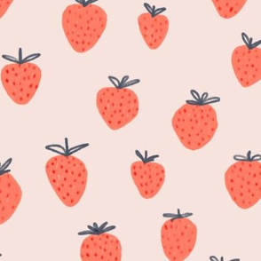 strawberries red and pink
