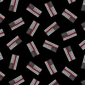 (extra small) Thin Red Line - Back the Red  - American Flag - toss black - LAD19