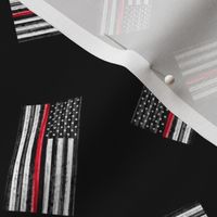 (2") Thin Red Line - Back the Red- American Flag - toss black - LAD19BS