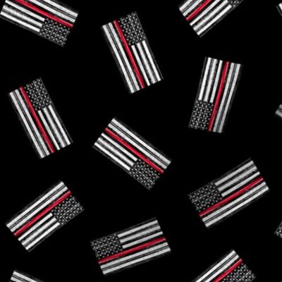 (2") Thin Red Line - Back the Red- American Flag - toss black - LAD19BS