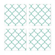 moroccan tile, mint and white