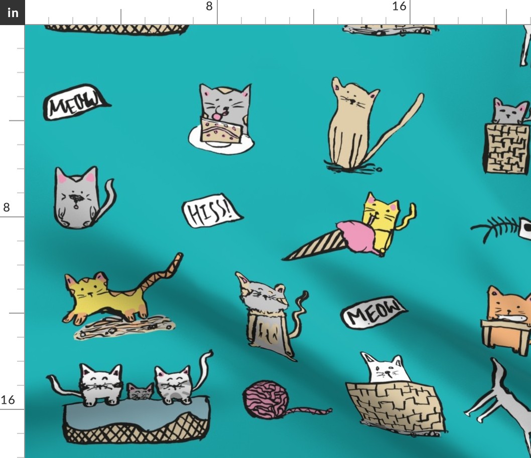 Creative Sofa-Spoonflower Feline Frenzy Pattern Design Competition 07_19 150dpi 22x18"