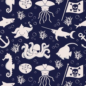 sea creature pirate pattern