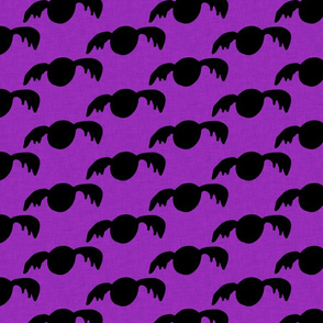 Halloween Cute Bats Silhouette Black-Purple