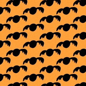 Halloween Cute Bats Silhouette Black-Orange