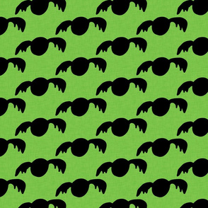 Halloween Cute Bats Silhouette Black-Green