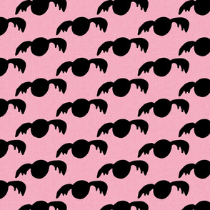 Halloween Cute Bats Silhouette Black-Pink 