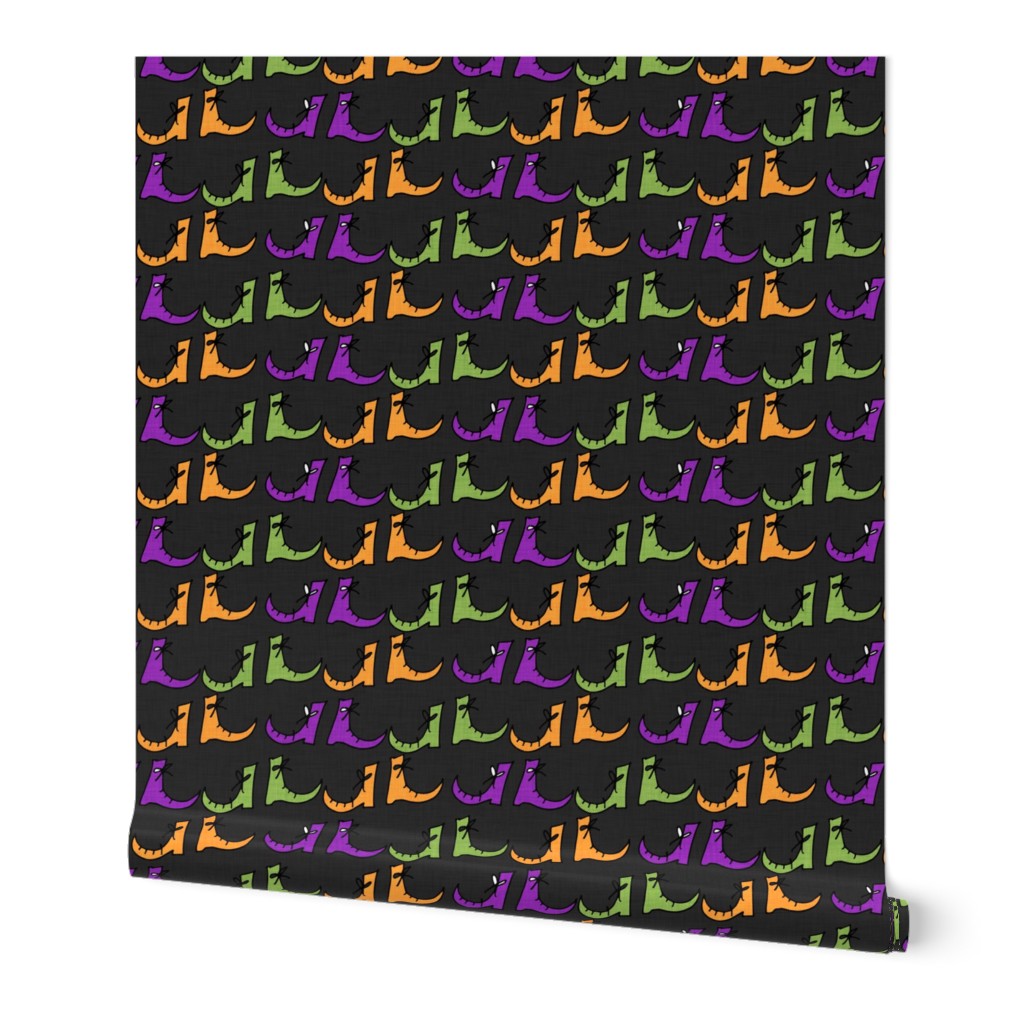 Halloween Witch Boots Black-Orange-Purple-Green