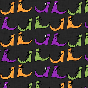 Halloween Witch Boots Black-Orange-Purple-Green