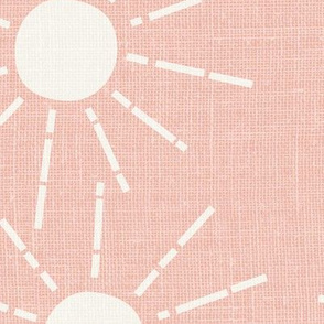 jumbo // Pink linen-look sun wallpaper F1C6BA large scale sunshine linen