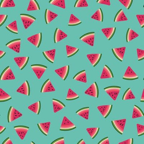 watermelon slices in vibrant colors by rysunki_malunki