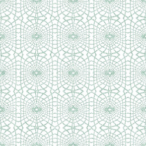 Gossamer Lace in Soft Green and White  