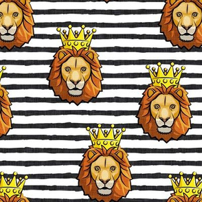 Lion - king - crowned - black  stripes - LAD19