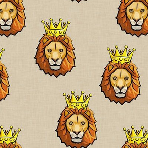 Lion - king - crowned - tan - LAD19