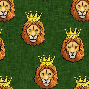 Lion - king - crowned - green - LAD19