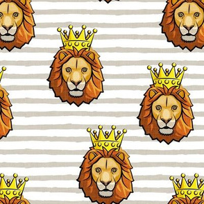 Lion - king - crowned - tan stripes - LAD19