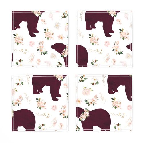 blush dew delphi floral maroon bear