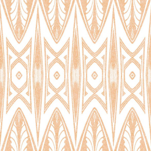 Tribal Shield Pattern in Velvety Adobe and White 