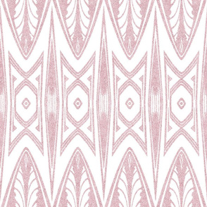 Tribal Shield Pattern in Velvety Pink and White 