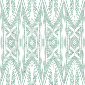 Tribal Shield Pattern in Velvety Soft Green  